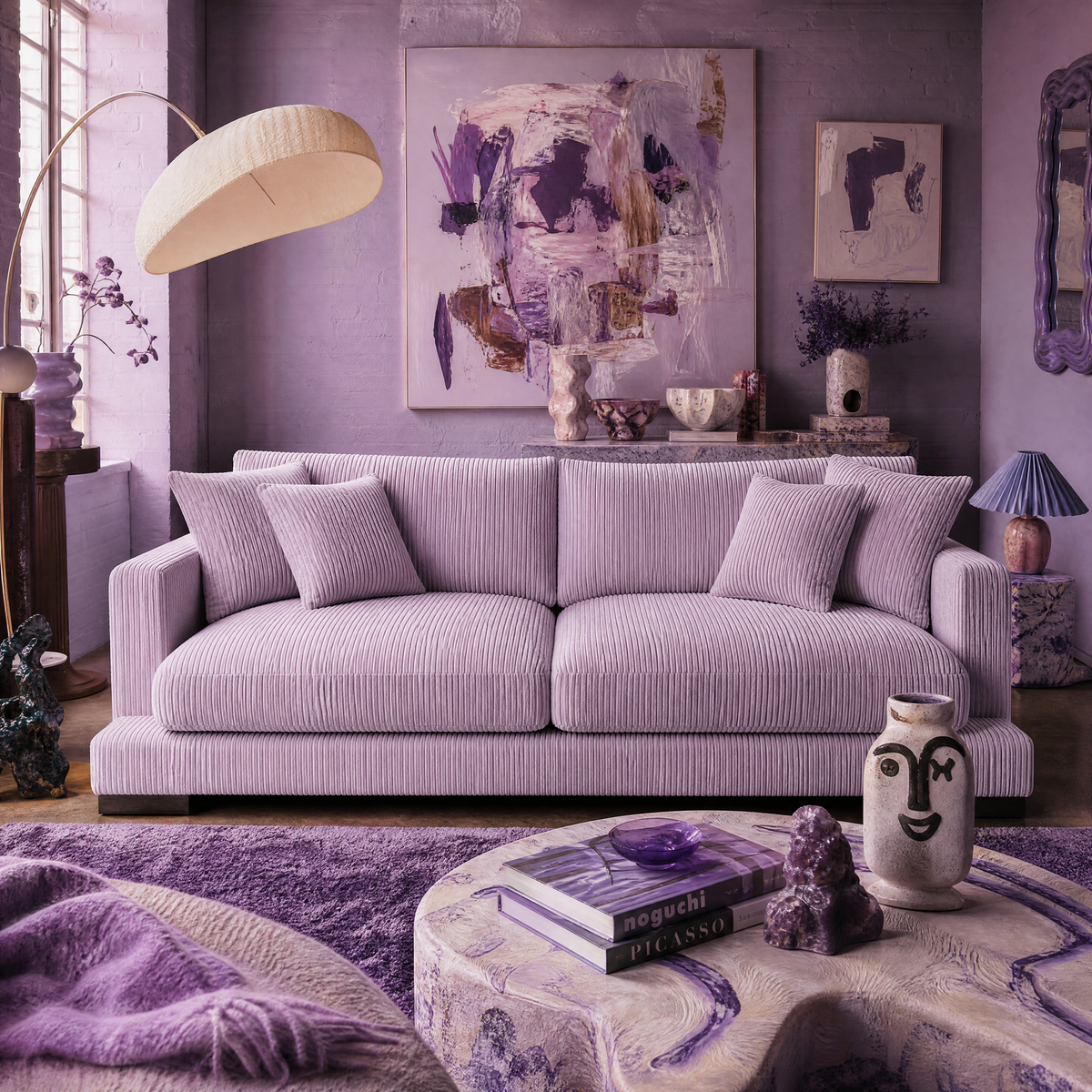 Cloud Sofa Lilac Corduroy — Lifestyle