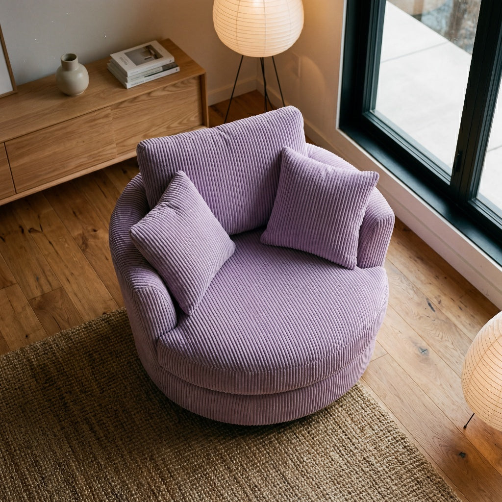 Cuddle Swivel Chair - Lilac — Lifestyle