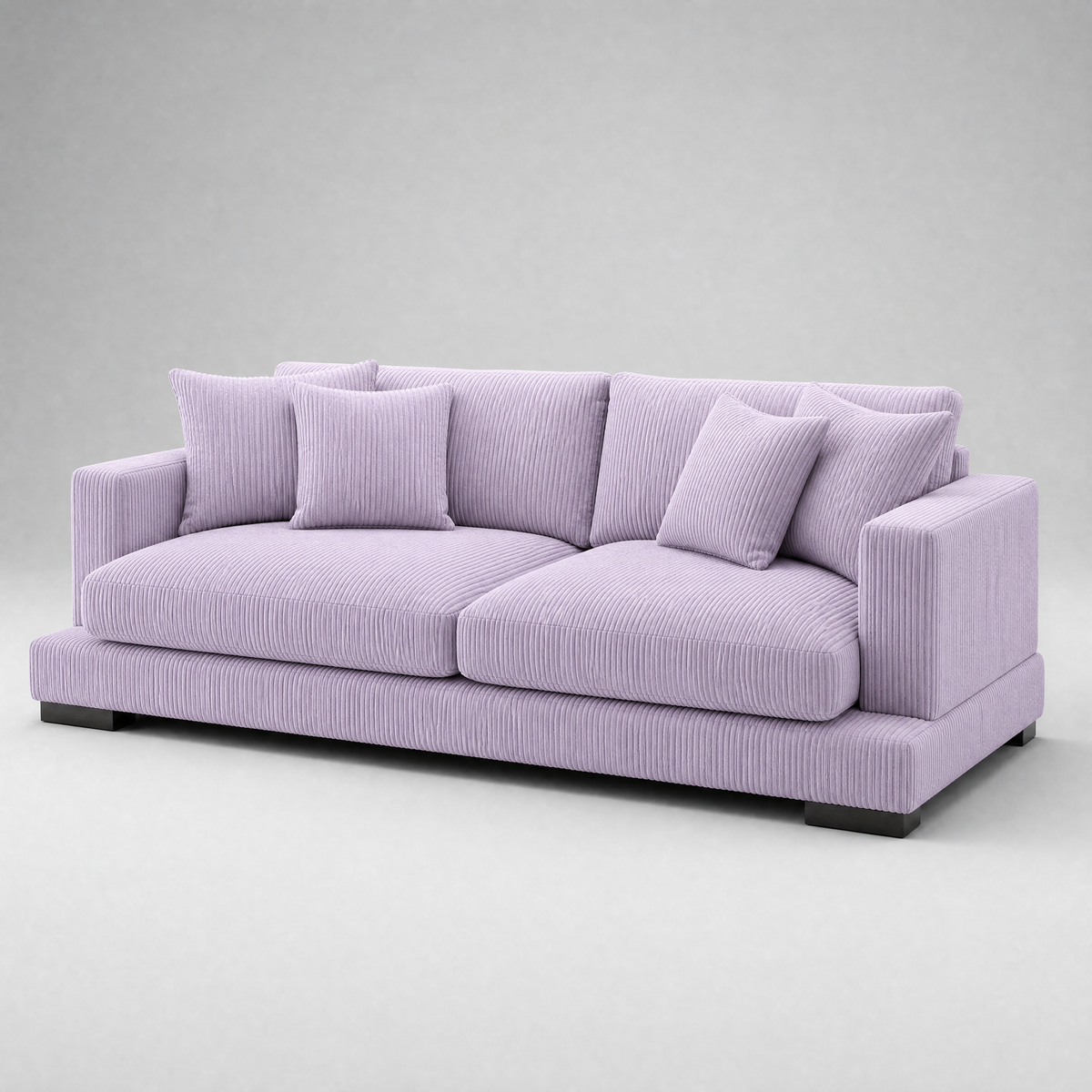Cloud Sofa Lilac Corduroy - 3/4 Side Angle View