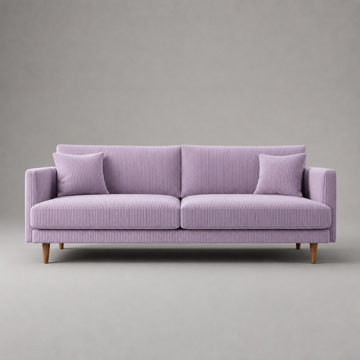 Meadow Chaise Lounge Lilac Corduroy - Front View - Vibe Sofas Australia