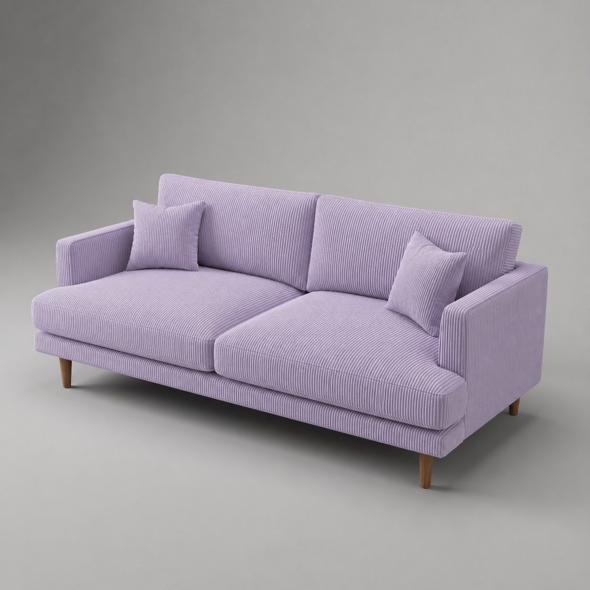 Meadow Chaise Lounge Lilac Corduroy - Alternate Three Quarter View - Vibe Sofas Australia