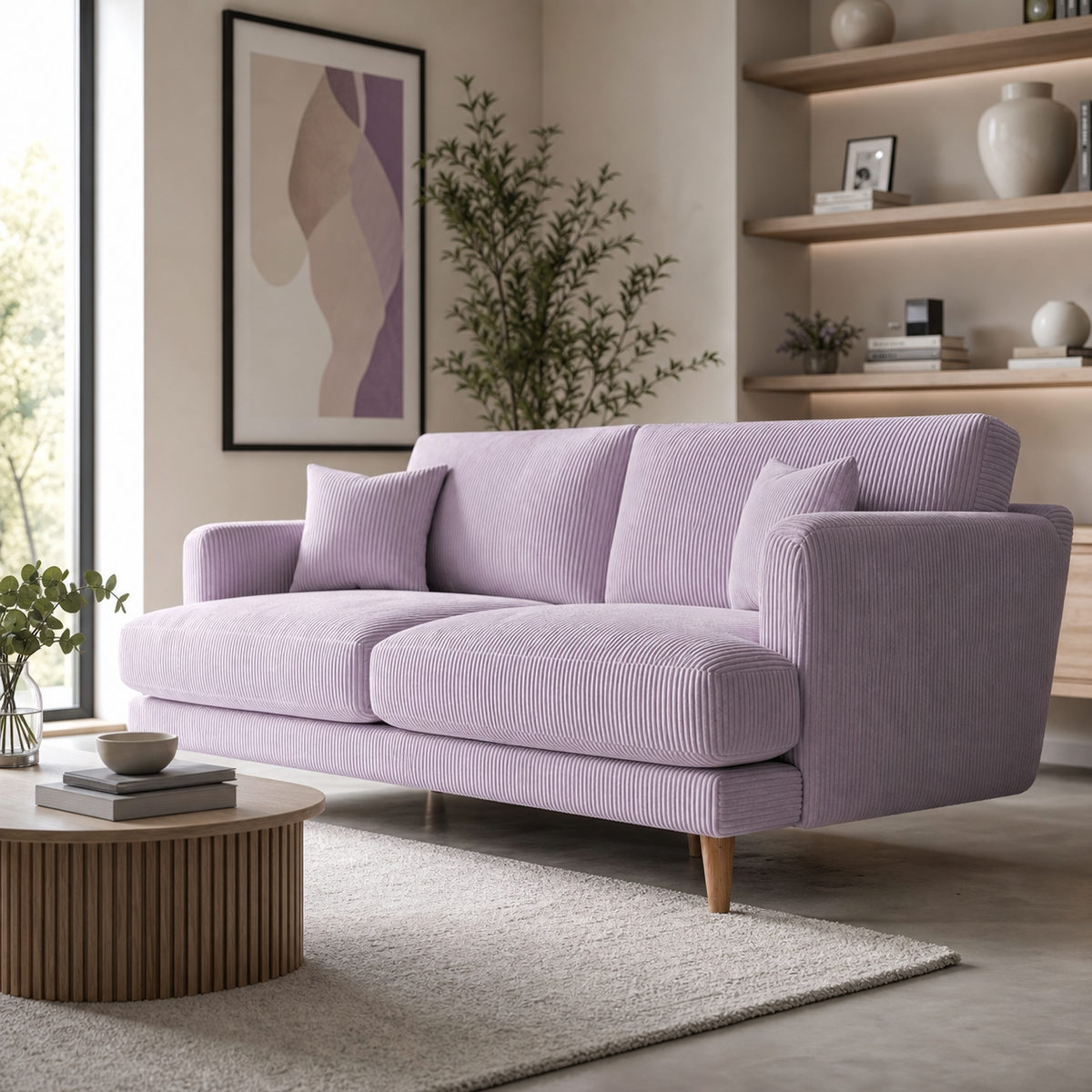 Meadow Chaise Lounge - Lilac Corduroy — Lifestyle