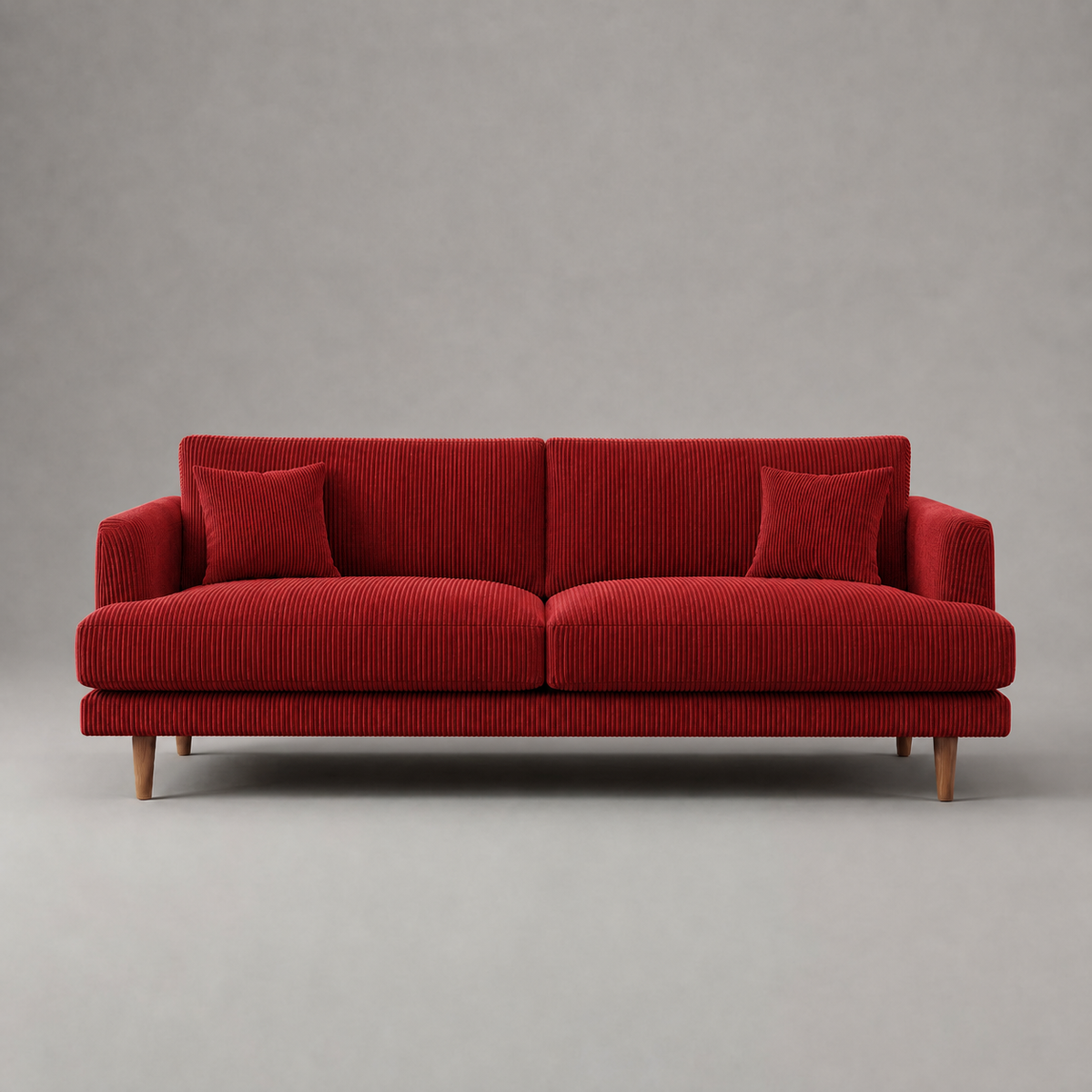 Meadow Chaise Lounge Samurai Red Corduroy - Front View - Vibe Sofas Australia