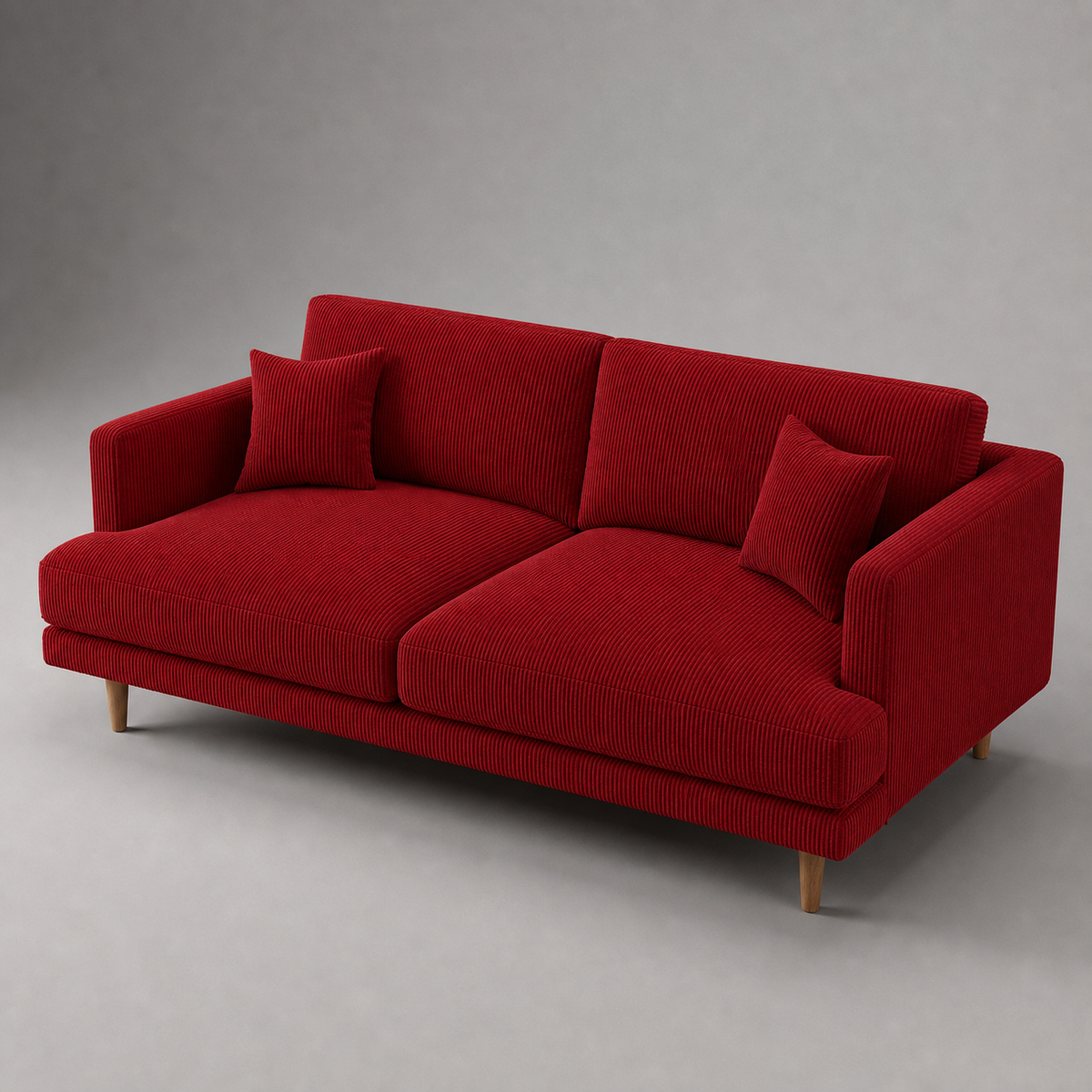 Meadow Chaise Lounge Samurai Red Corduroy - Alternate Three Quarter View - Vibe Sofas Australia