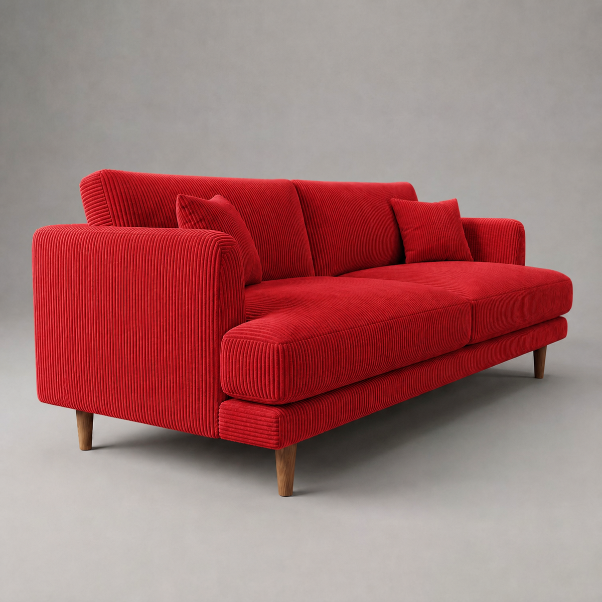 Meadow Chaise Lounge in Samurai Red Corduroy - fabric colour reference - Vibe Sofas Australia