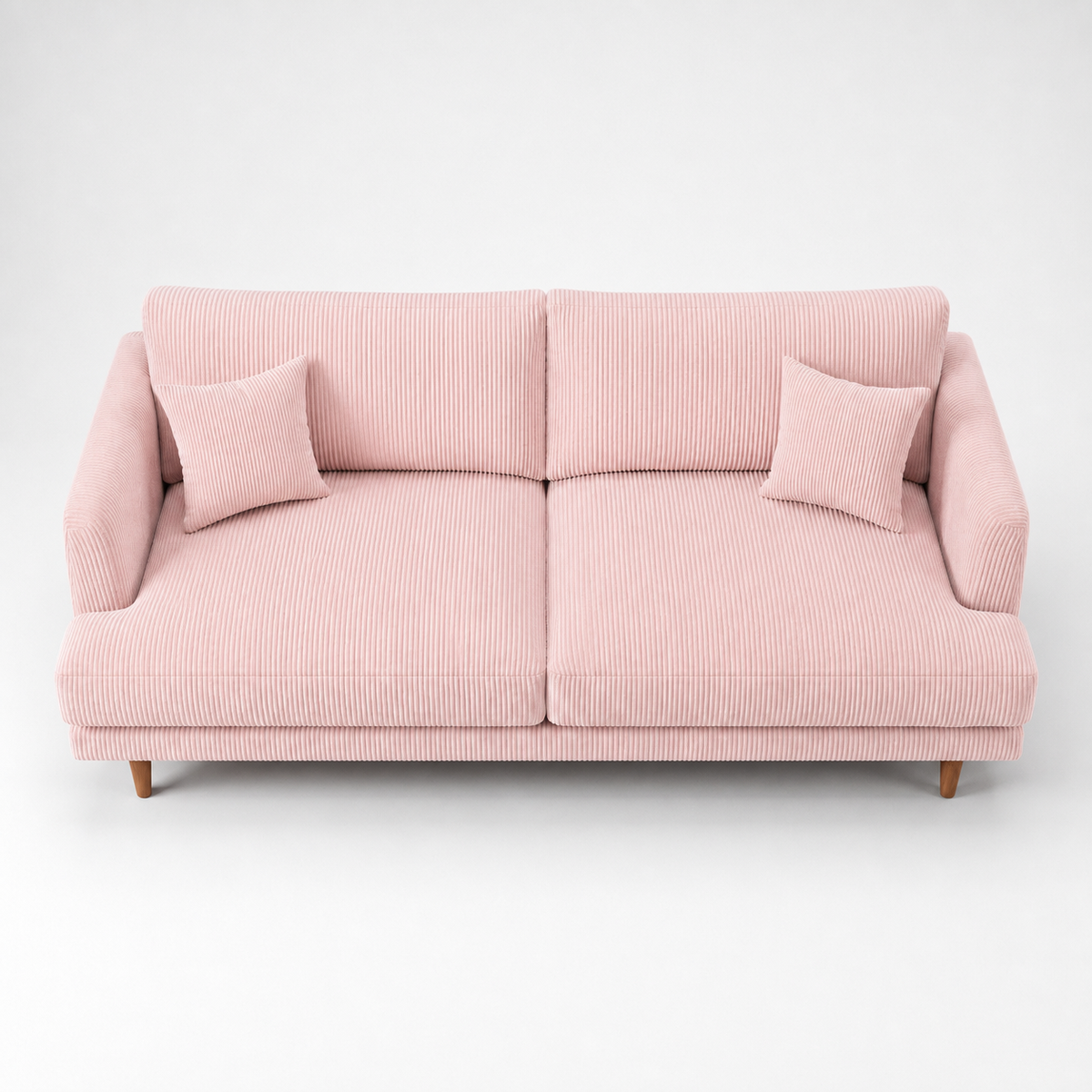 Meadow Sofa - Baby Pink Corduroy - Alternative Angle | Vibe Sofas