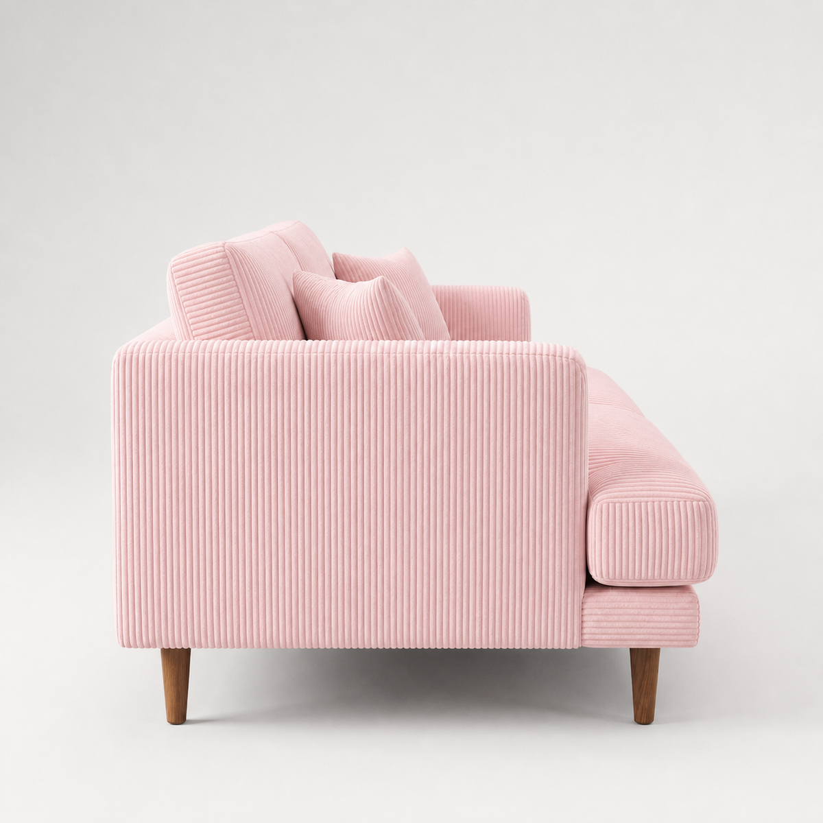 Meadow Sofa - Baby Pink Corduroy - Detail Close-Up | Vibe Sofas