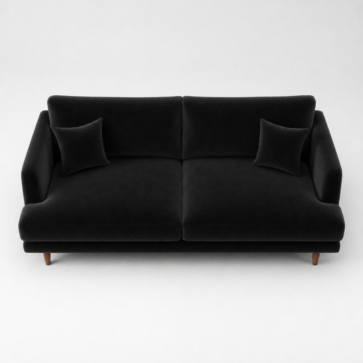 Meadow Sofa Black Velvet - Elevated Front - Vibe Sofas Australia