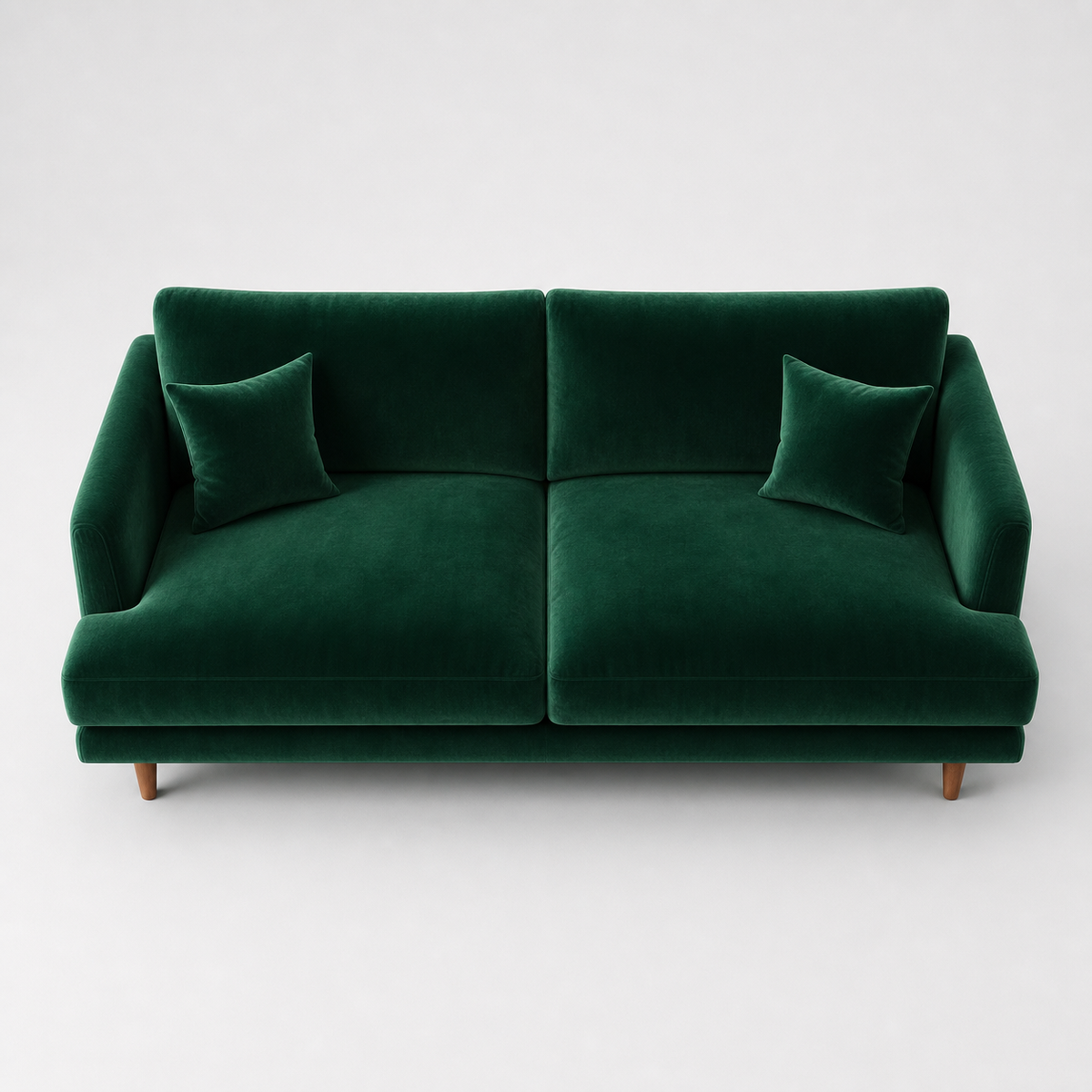 Meadow Sofa Emerald Green Velvet - Elevated Front - Vibe Sofas Australia