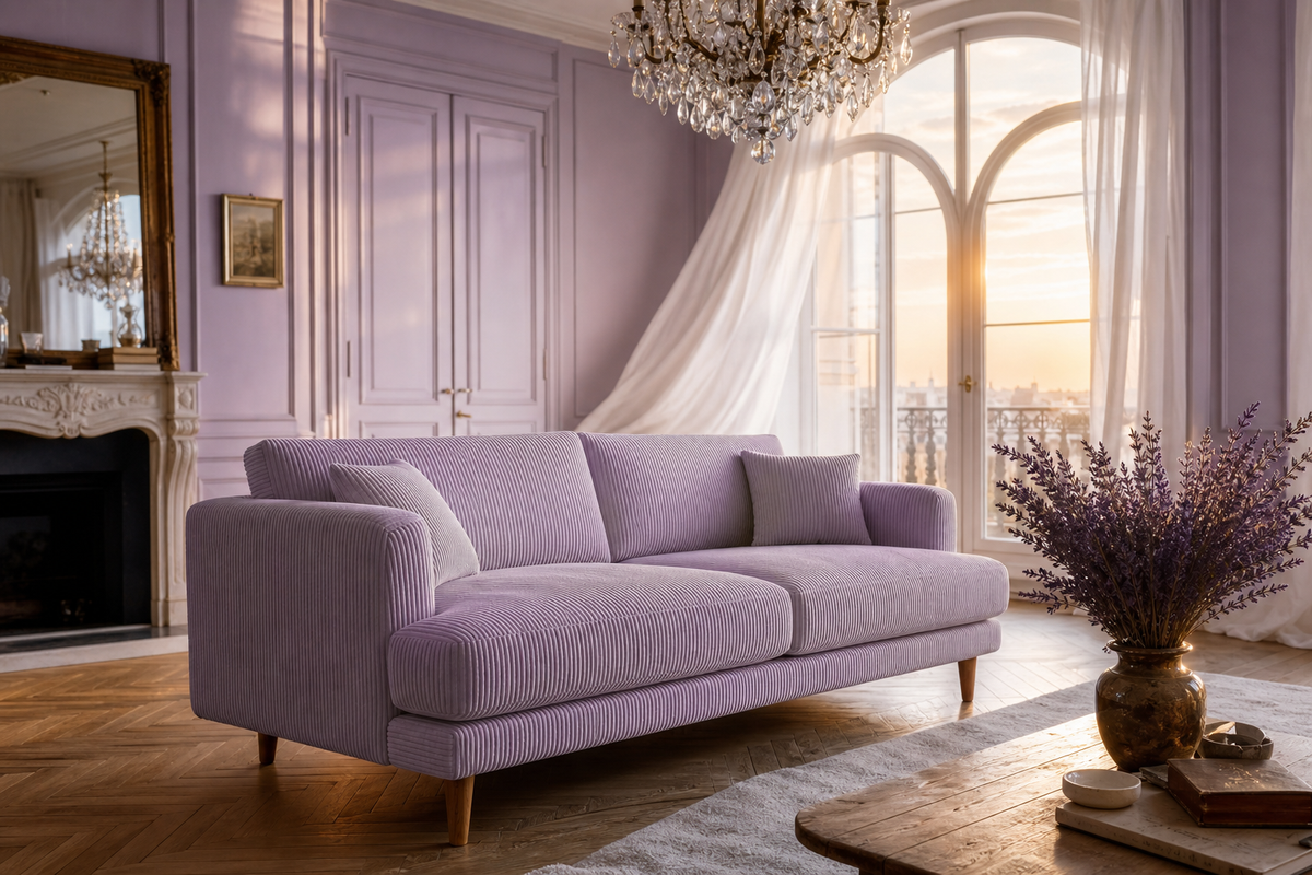 Meadow Sofa - Lilac Corduroy — Lifestyle