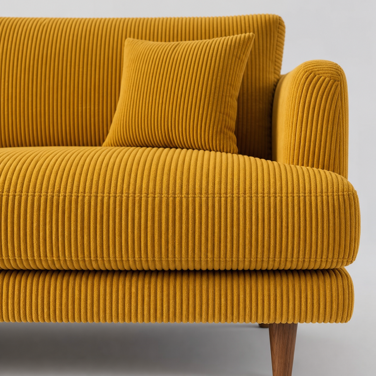 Meadow Sofa Mustard Corduroy - Detail Close-up - Vibe Sofas Australia