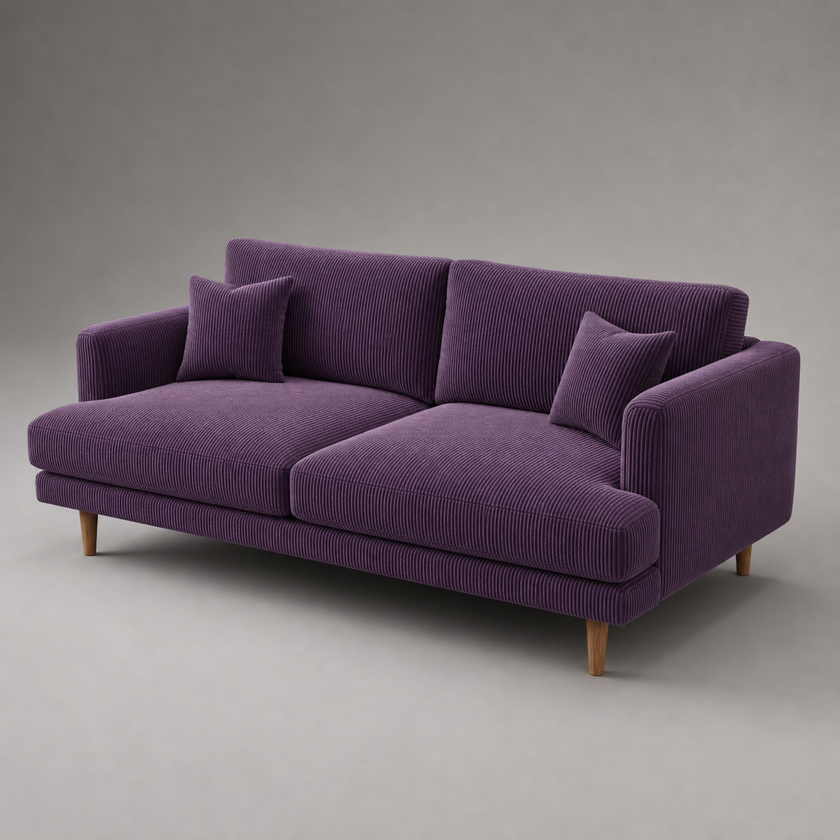 Meadow Sofa Purple Haze Corduroy - Alternate Three Quarter View - Vibe Sofas Australia