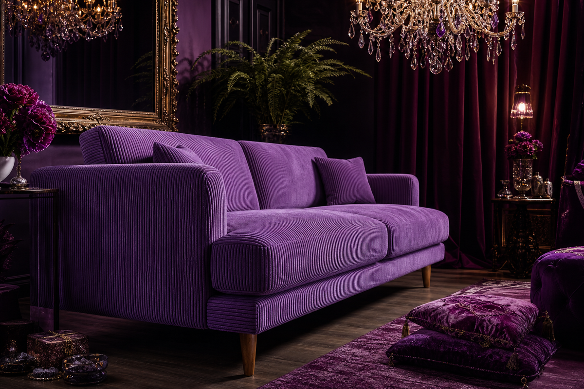 Meadow Sofa - Purple Haze Corduroy — Lifestyle