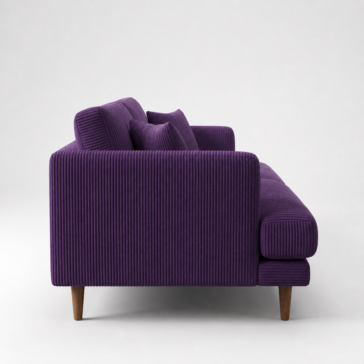 Meadow Sofa Purple Haze Corduroy - Side Profile - Vibe Sofas Australia
