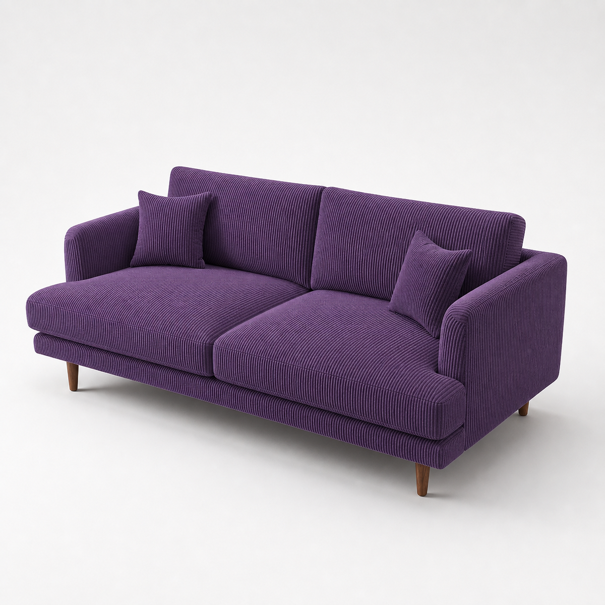 Meadow Sofa Purple Haze Corduroy - Alternate Three-Quarter - Vibe Sofas Australia