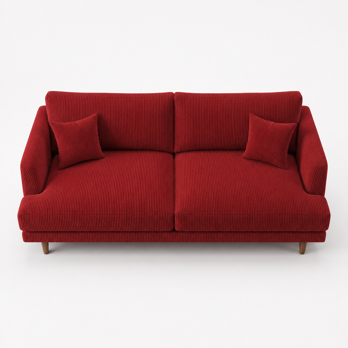 Meadow Sofa Samurai Red Corduroy - Elevated Front - Vibe Sofas Australia