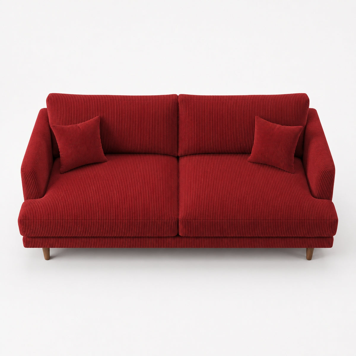 Meadow Sofa Samurai Red Corduroy - Side Profile - Vibe Sofas Australia