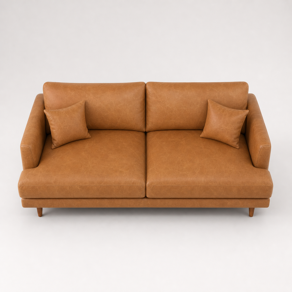Meadow Sofa Tan Leather - Elevated Front - Vibe Sofas Australia