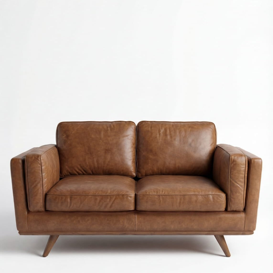 Monroe Leather 2 Seater Sofa - Dimensions View | Vibe Sofas