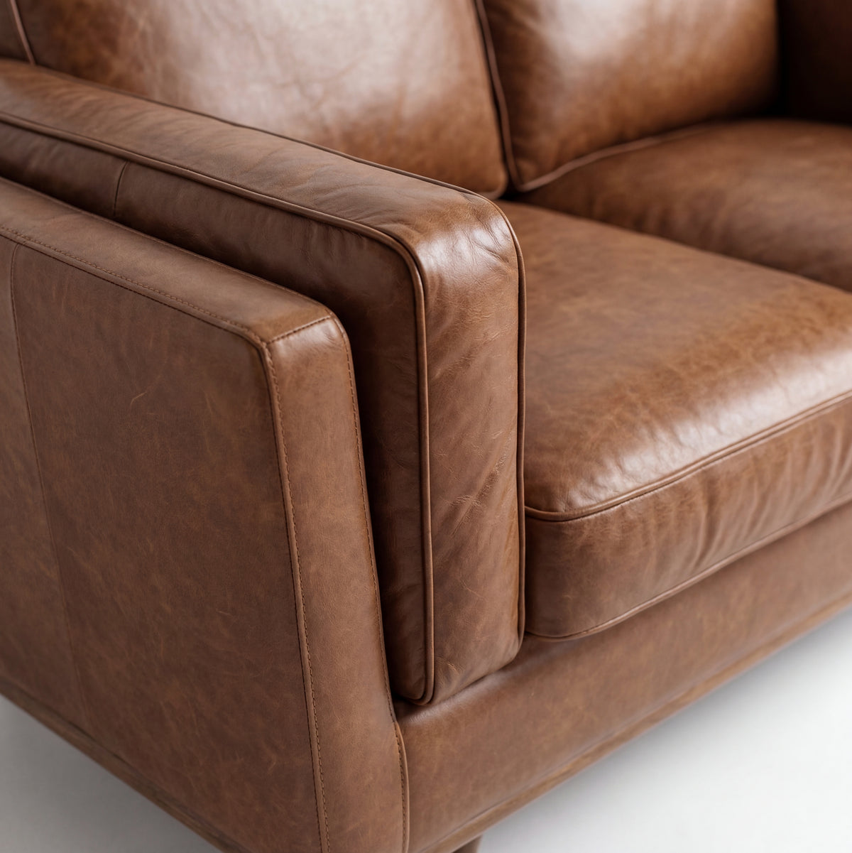 Monroe Leather 2 Seater Sofa - Detail Close-Up | Vibe Sofas