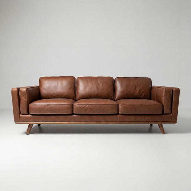 Monroe Leather Sofa - Front View | Vibe Sofas Hover Image