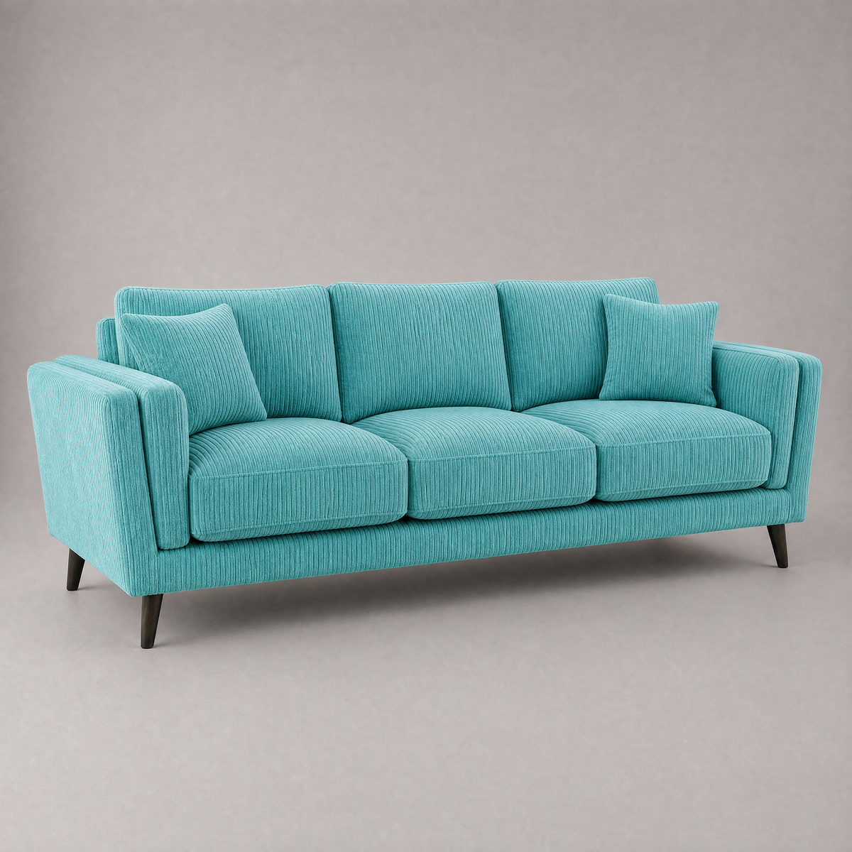 Monroe Sofa - Aqua Corduroy - Side Angle