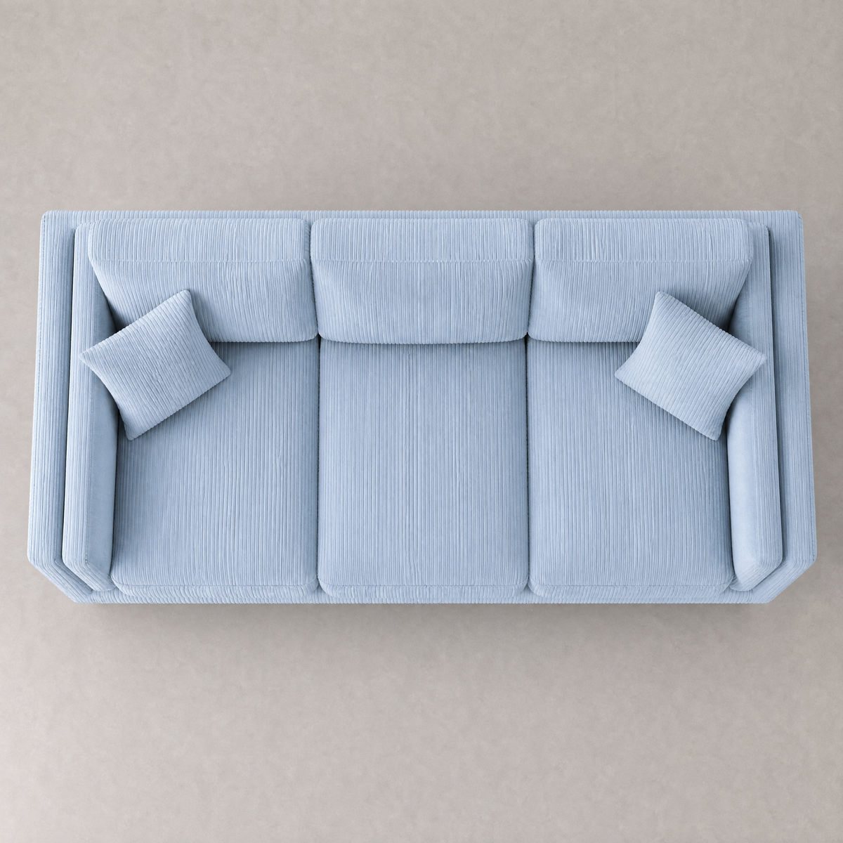 Monroe Sofa - Baby Blue Corduroy - Birds Eye