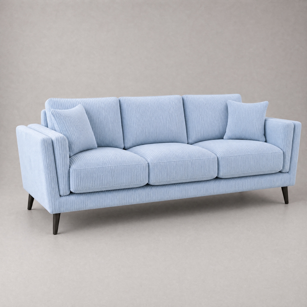 Monroe Sofa - Baby Blue Corduroy - Side Angle