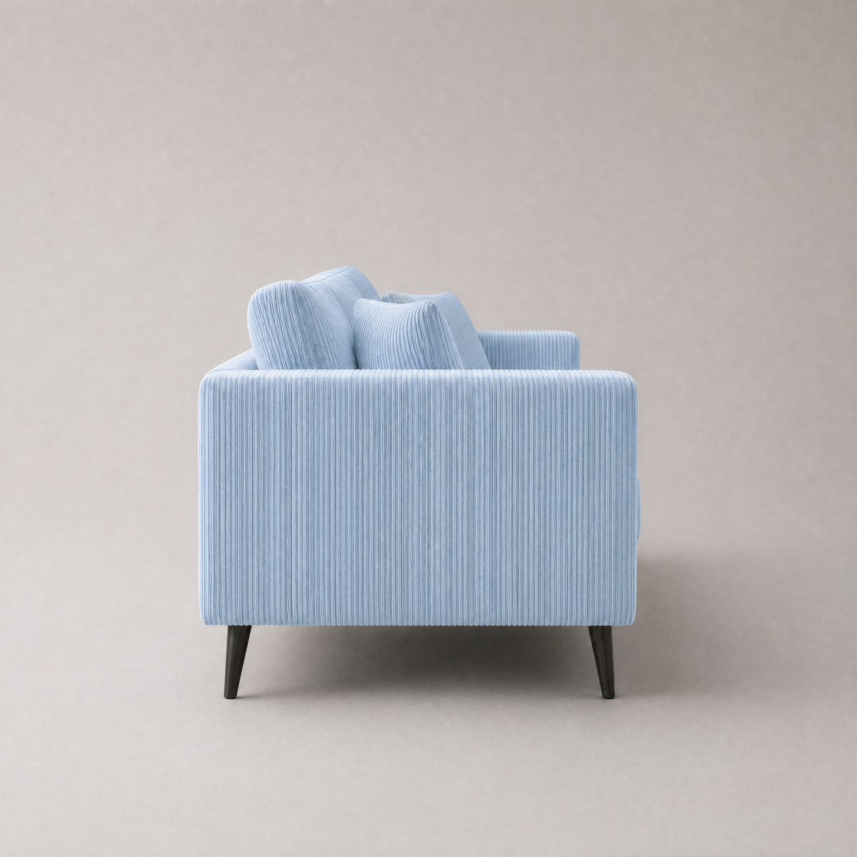 Monroe Sofa - Baby Blue Corduroy - Side Profile