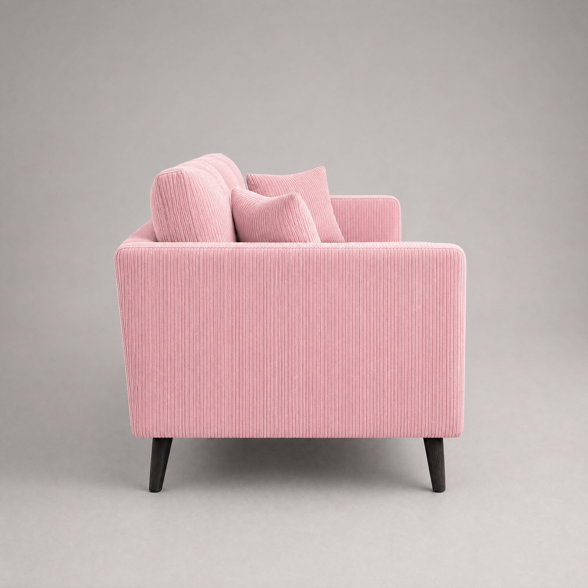 Monroe Sofa - Baby Pink Corduroy - Side Profile