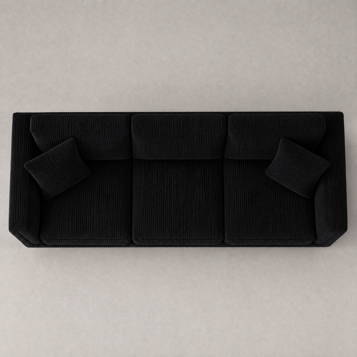 Monroe Sofa - Bagira Black Corduroy - Birds Eye