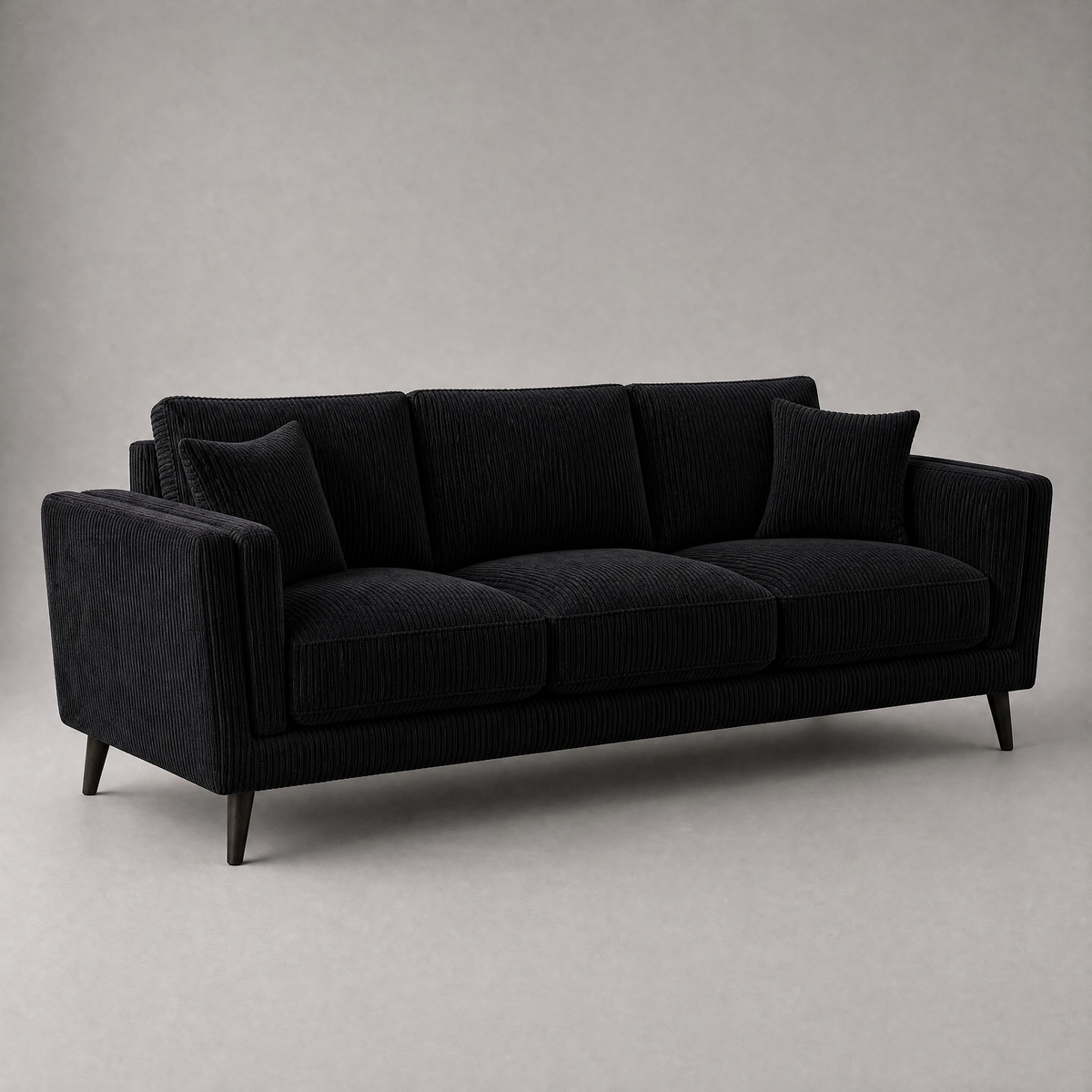 Monroe Sofa - Bagira Black Corduroy - Side Angle