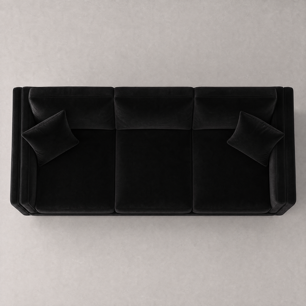 Monroe Sofa - Black Velvet - Birds Eye