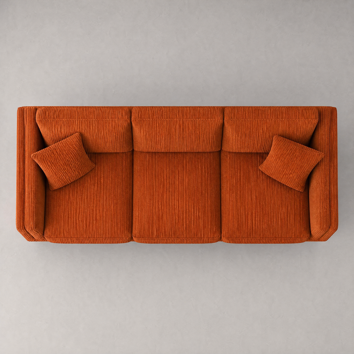 Monroe Sofa - Burnt Orange Corduroy - Birds Eye