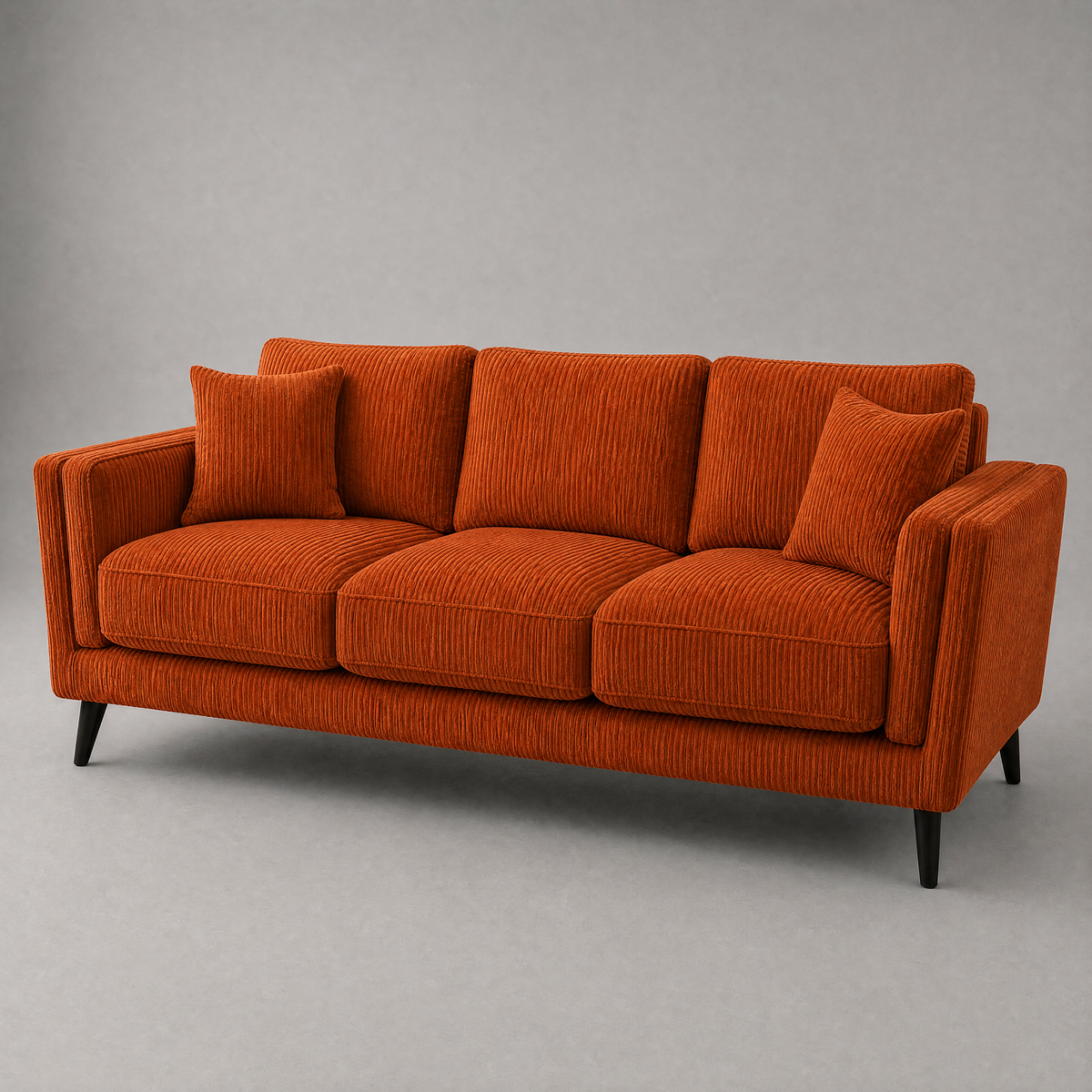 Monroe Sofa - Burnt Orange Corduroy - Side Angle
