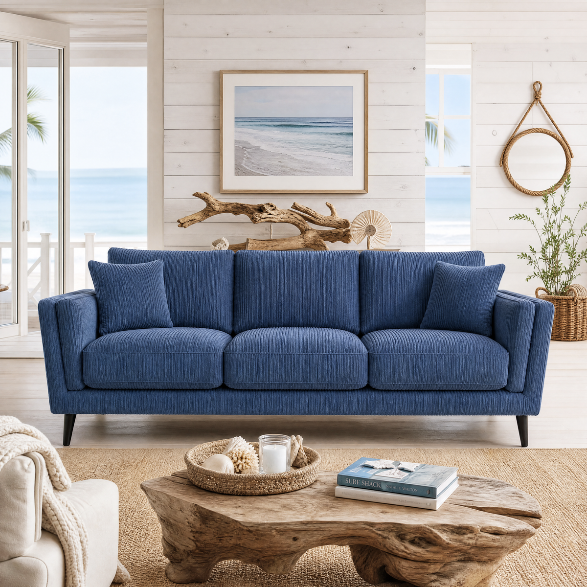 Monroe Sofa - Denim Blue Corduroy - Lifestyle