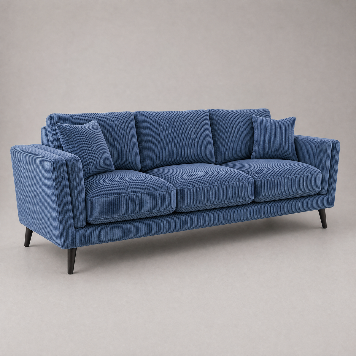 Monroe Sofa - Denim Blue Corduroy - Side Angle