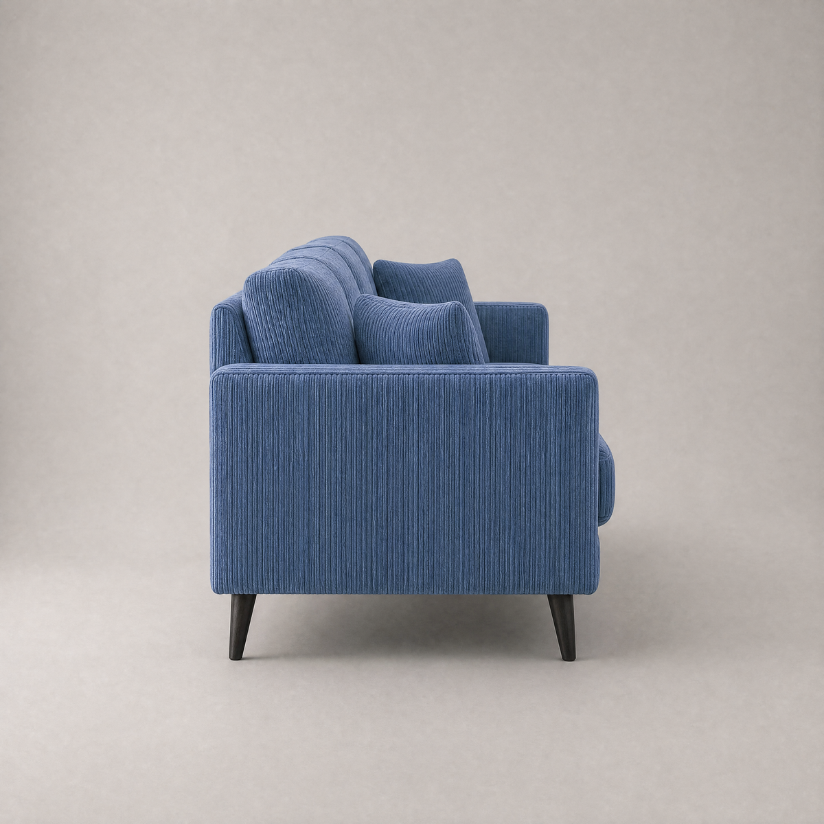 Monroe Sofa - Denim Blue Corduroy - Side Profile