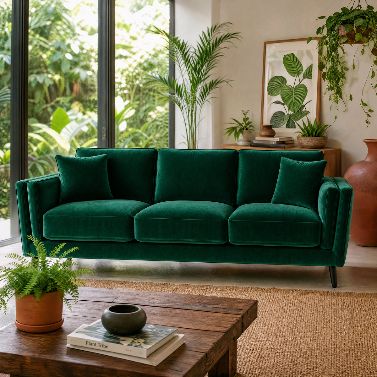 Monroe Sofa - Green Velvet - Lifestyle