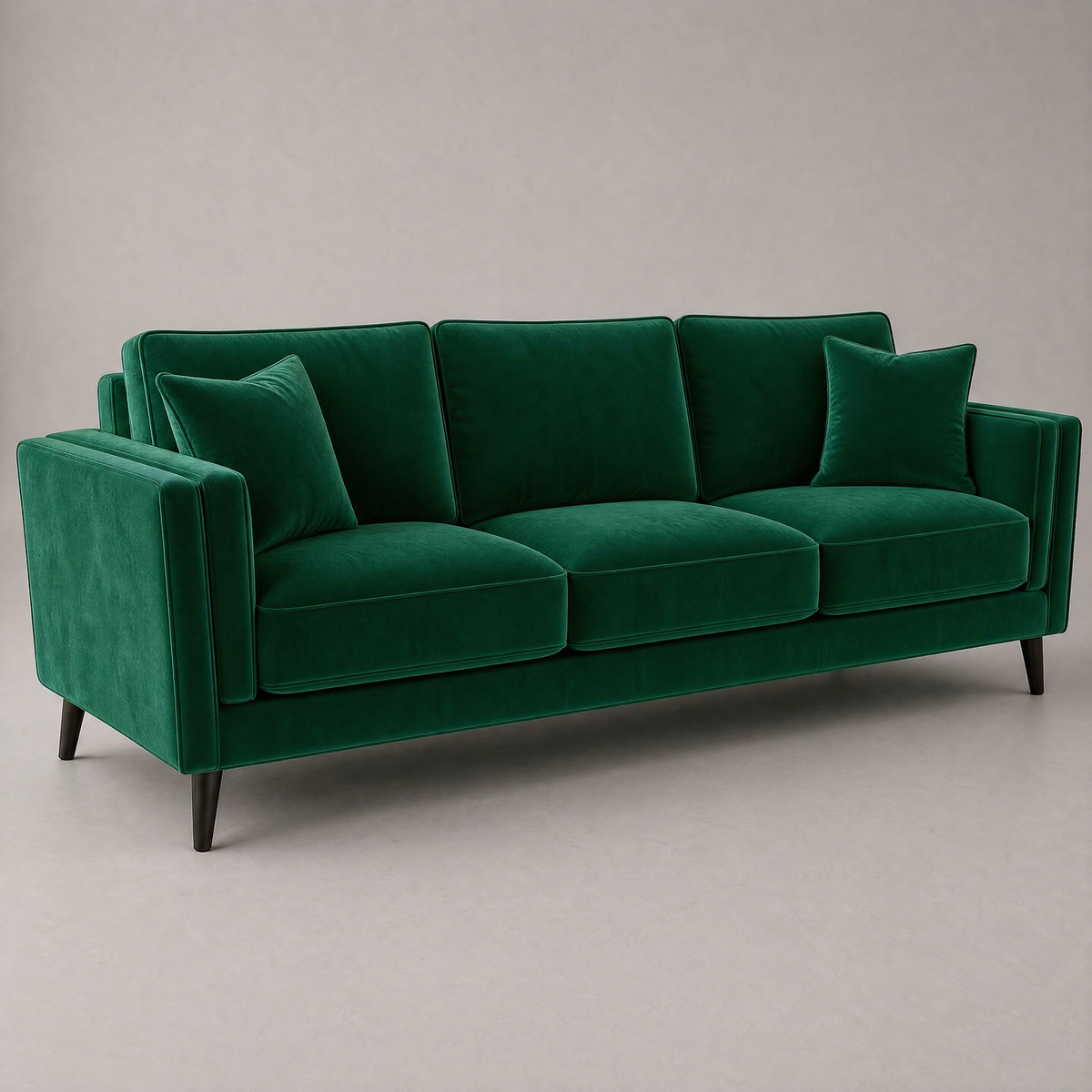 Monroe Sofa - Green Velvet - Side Angle