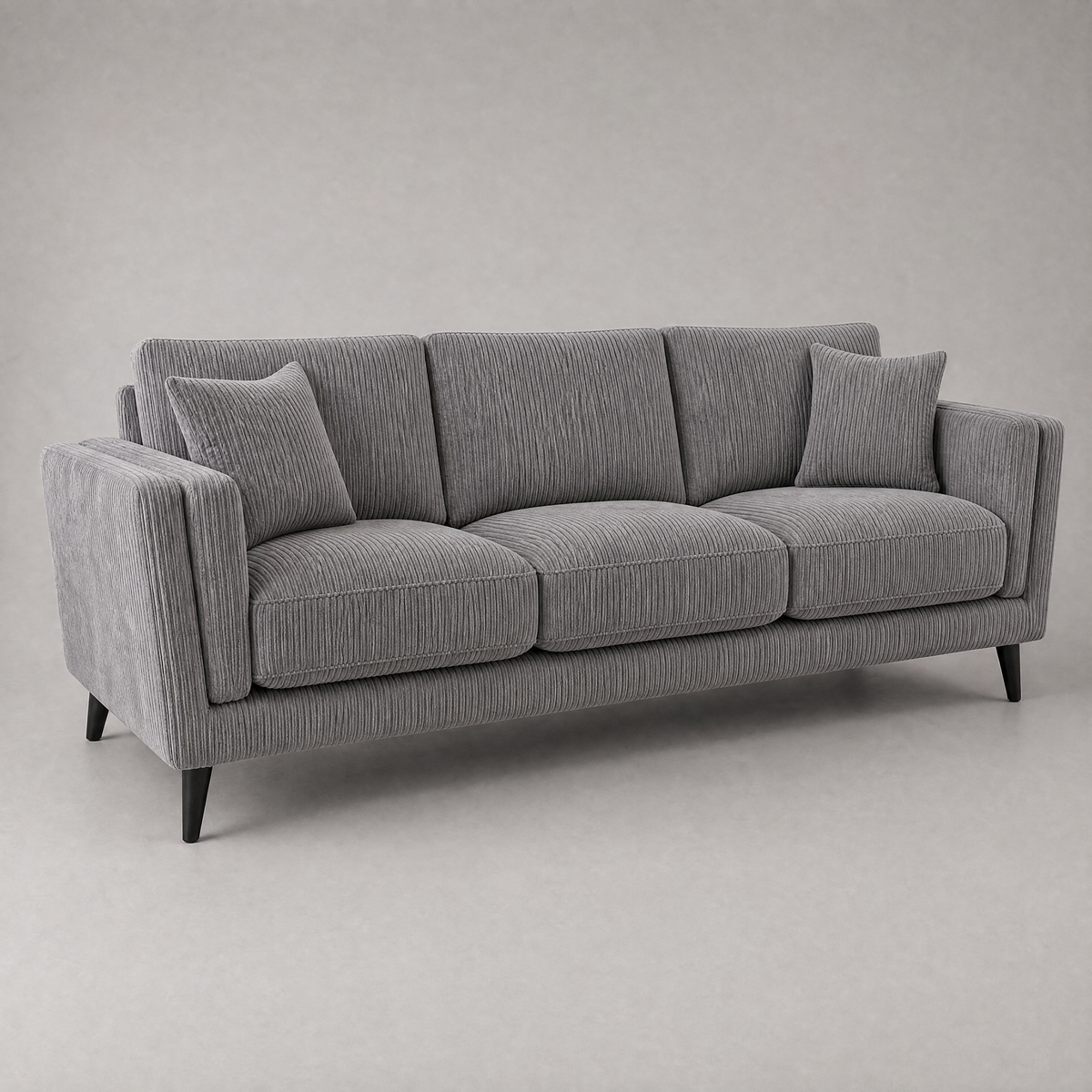 Monroe Sofa - Grey Corduroy - Side Angle