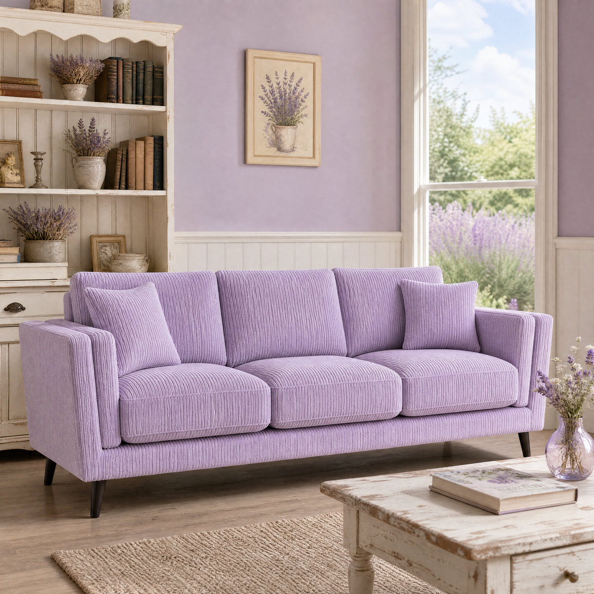 Monroe Sofa - Lilac Corduroy - Lifestyle