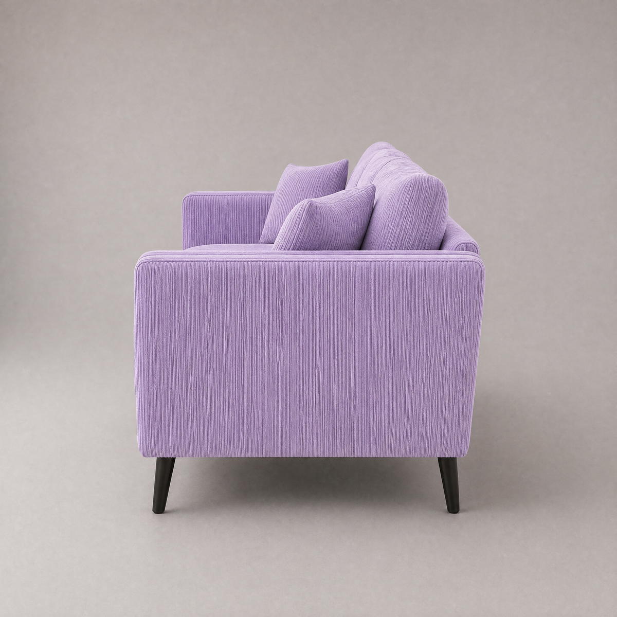 Monroe Sofa - Lilac Corduroy - Side Profile