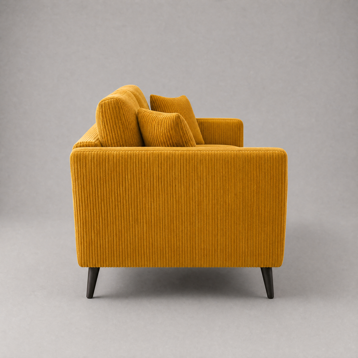 Monroe Sofa - Mustard Corduroy - Side Profile