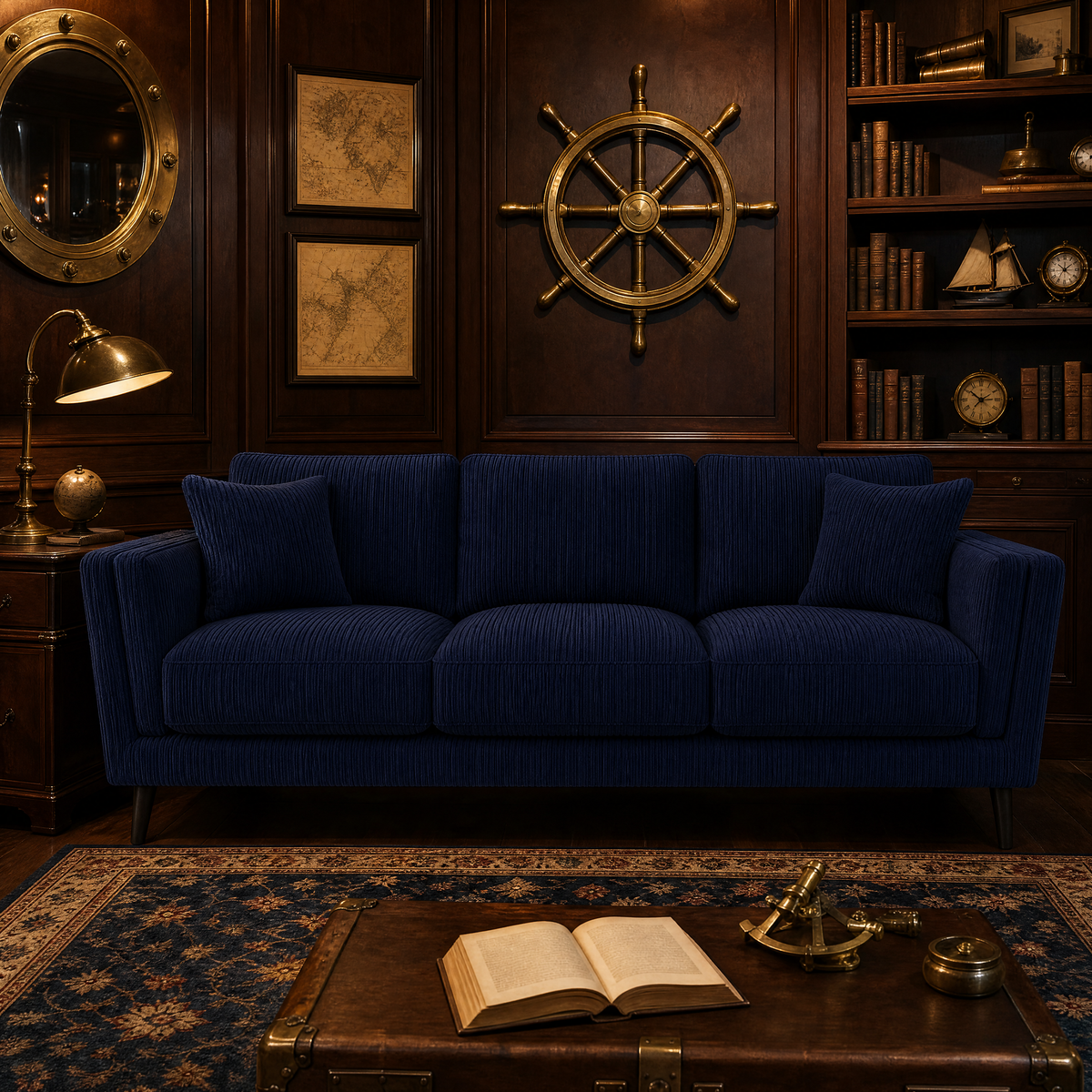 Monroe Sofa - Navy Corduroy - Lifestyle 2