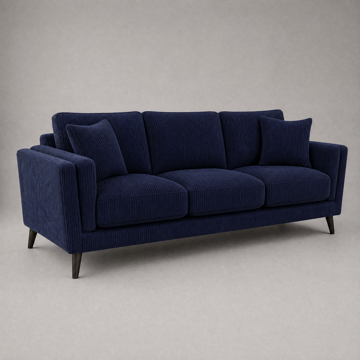 Monroe Sofa - Navy Corduroy - Side Angle