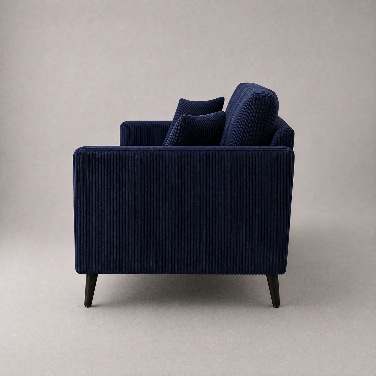 Monroe Sofa - Navy Corduroy - Side Profile