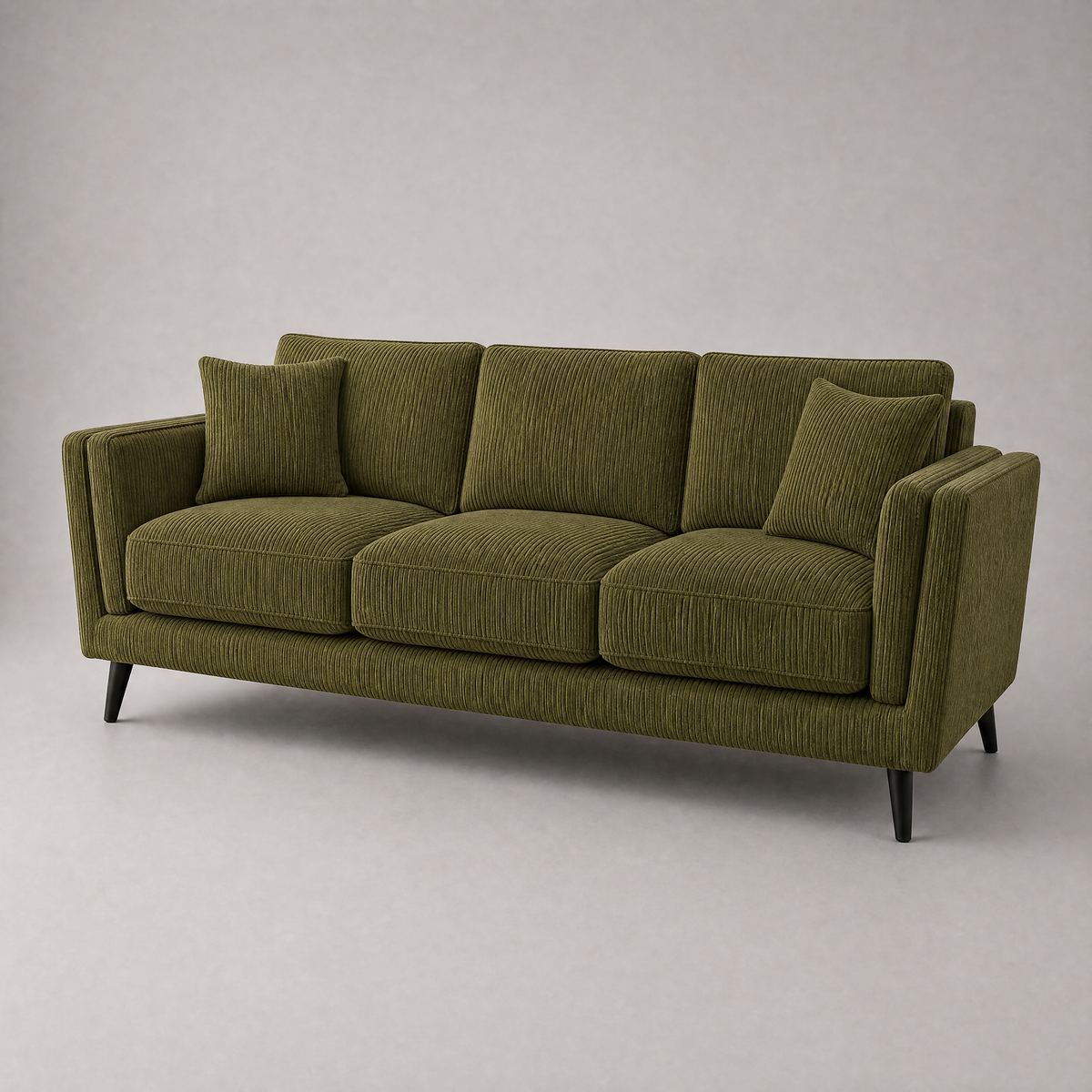 Monroe Sofa - Olive Green Corduroy - Side Angle