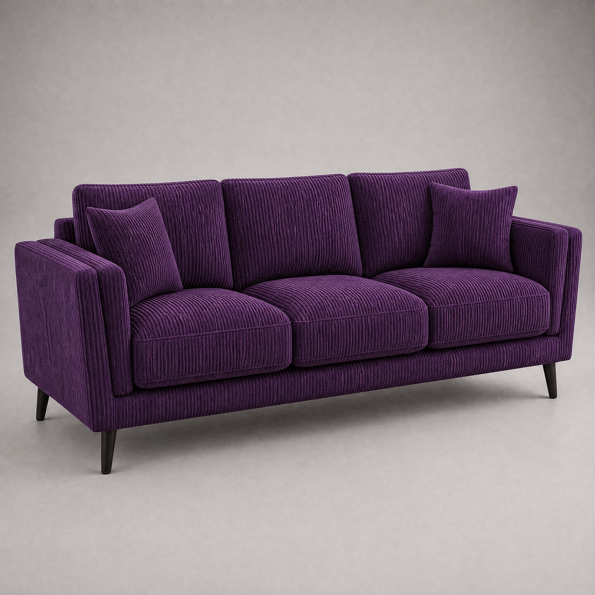 Monroe Sofa - Purple Corduroy - Side Angle