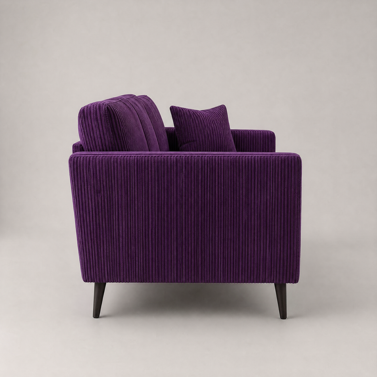 Monroe Sofa - Purple Corduroy - Side Profile